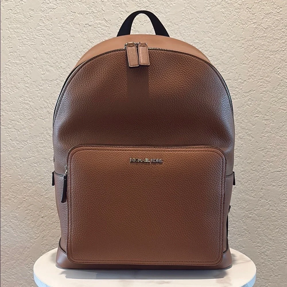 NWT Michael Kors Brown Leather Backpack Minimalist Design